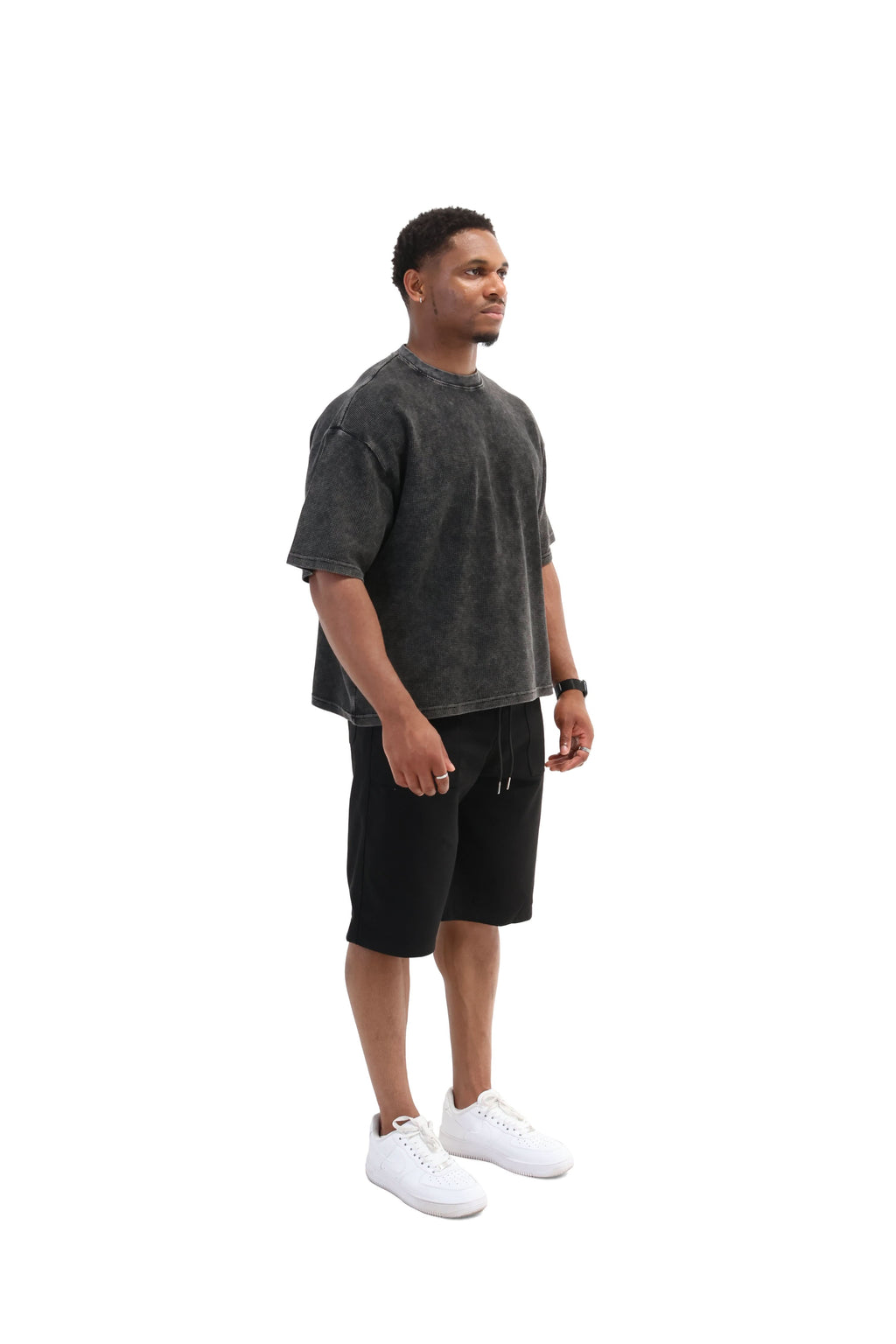 Acid Wash Waffle Boxy Fit Oversized T-Shirt 260gsm