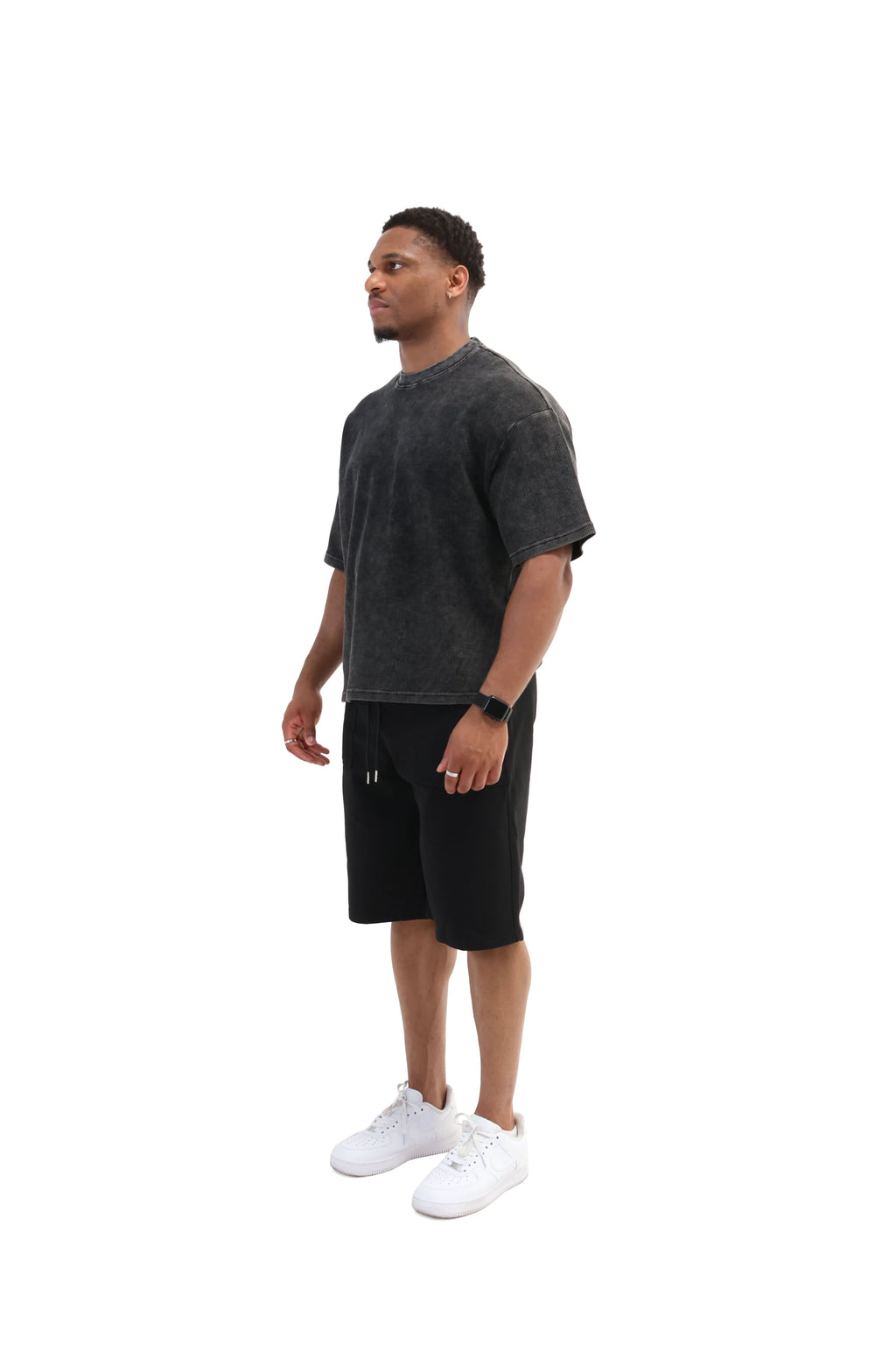 Acid Wash Waffle Boxy Fit Oversized T-Shirt 260gsm