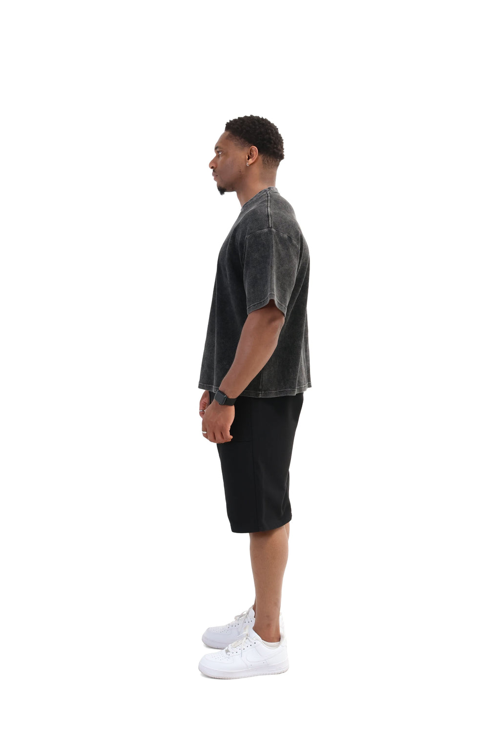 Acid Wash Waffle Boxy Fit Oversized T-Shirt 260gsm