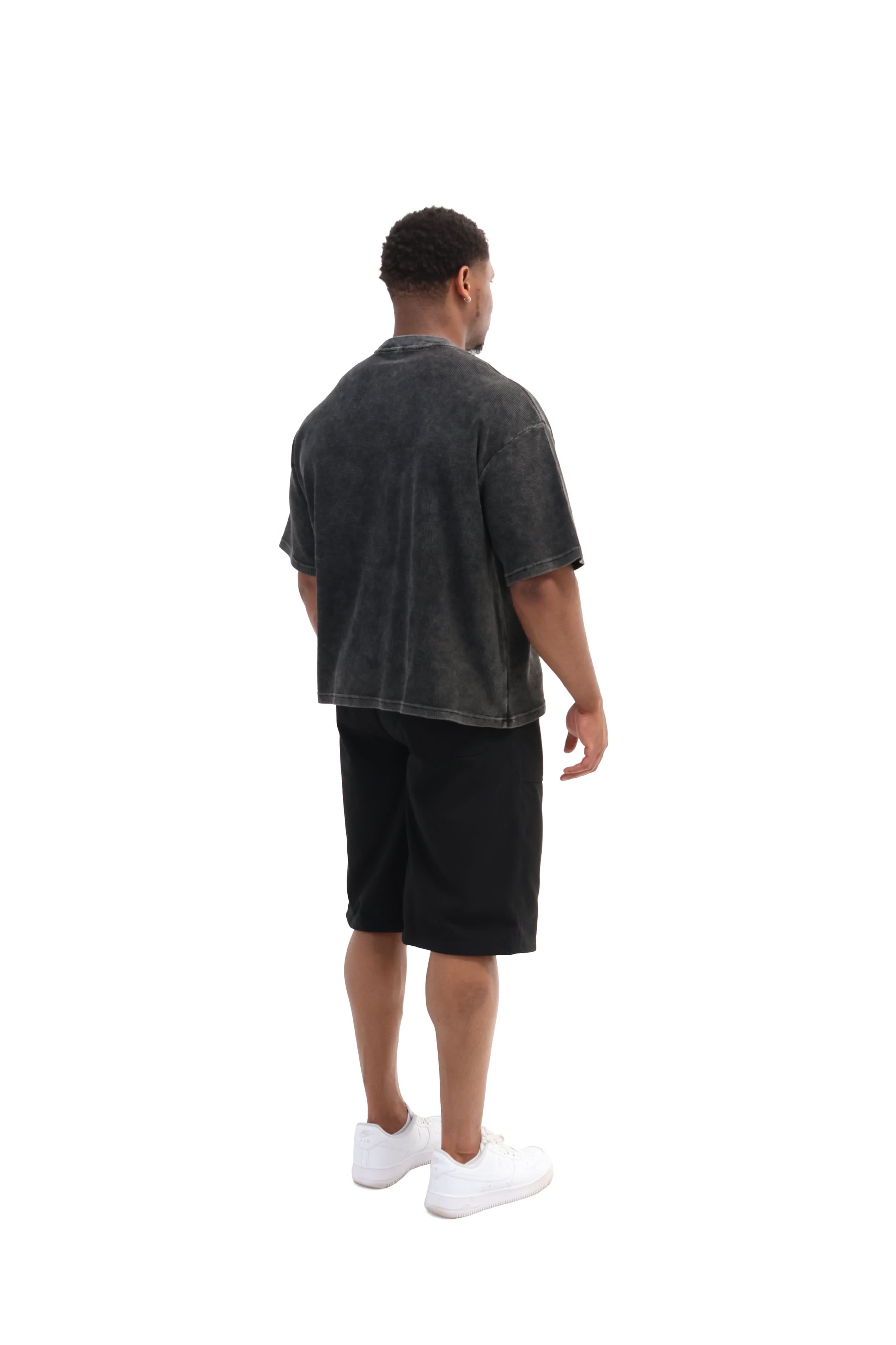 Acid Wash Waffle Boxy Fit Oversized T-Shirt 260gsm