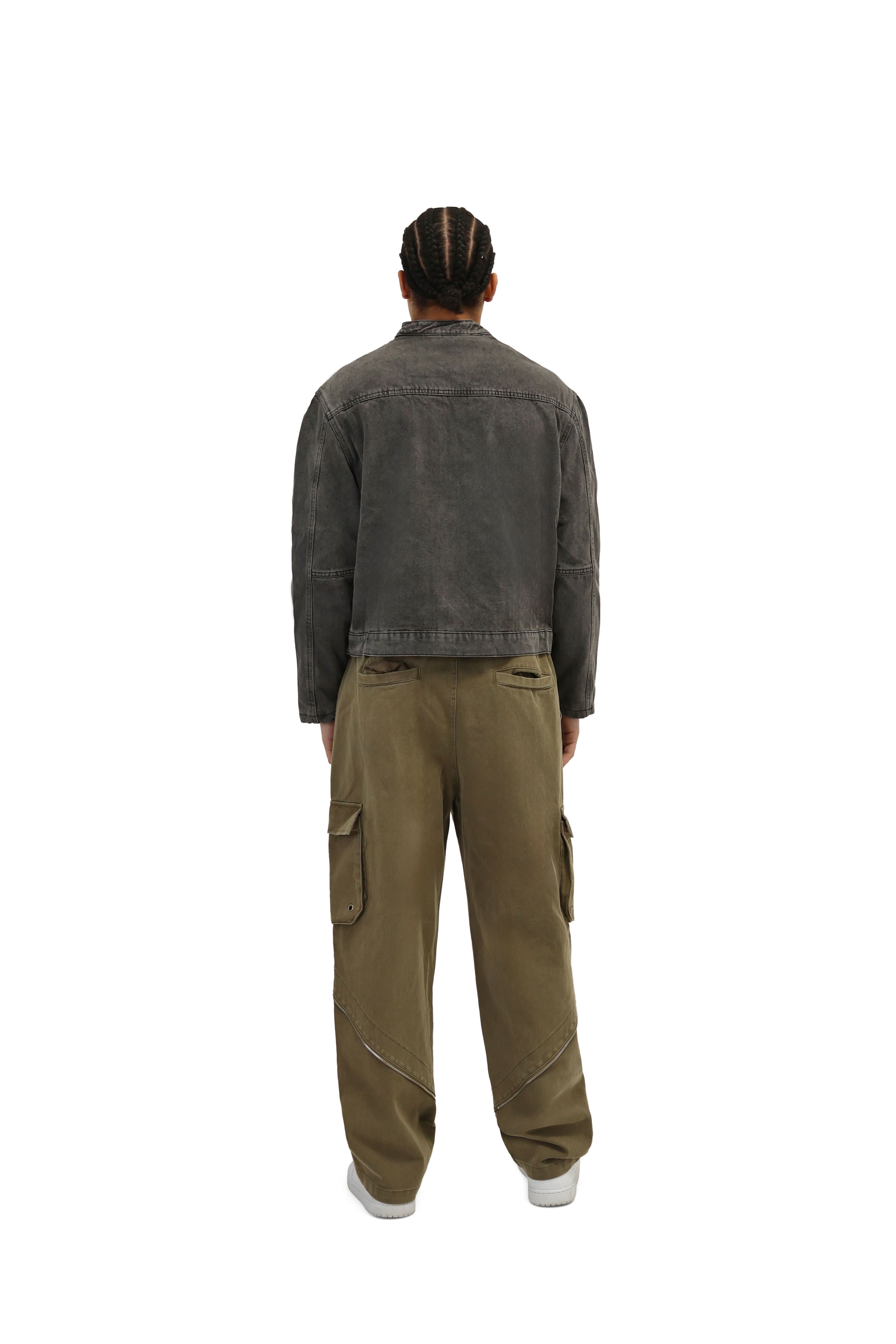 Denim Wash Biker Jean Jacket