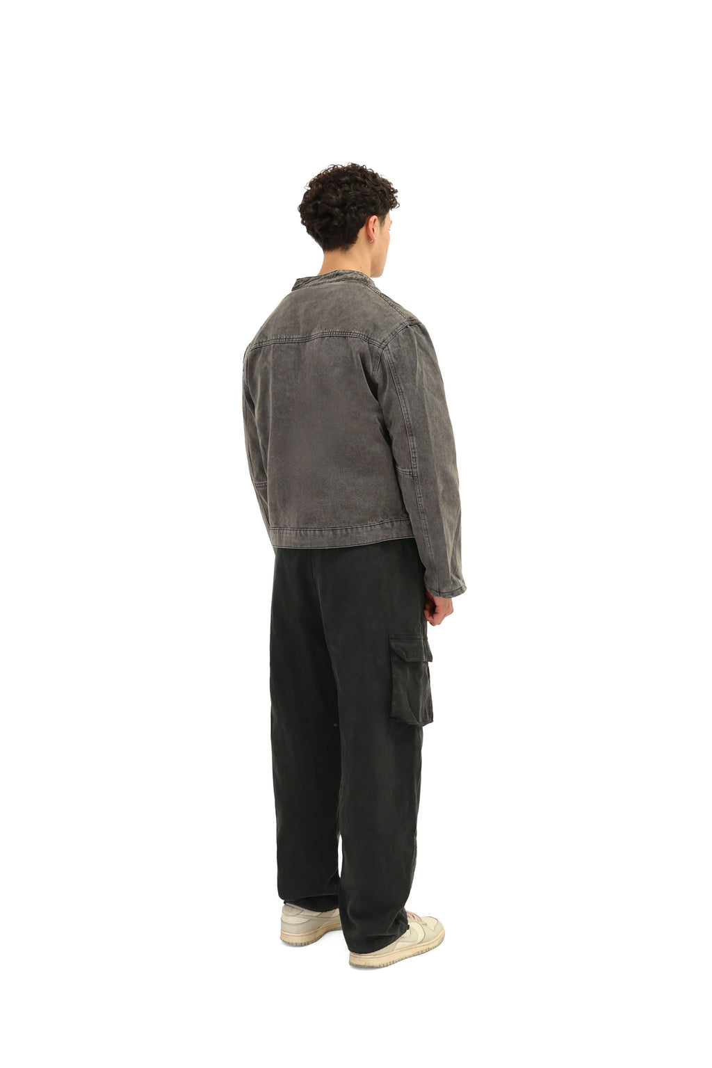 Denim Wash Biker Jean Jacket