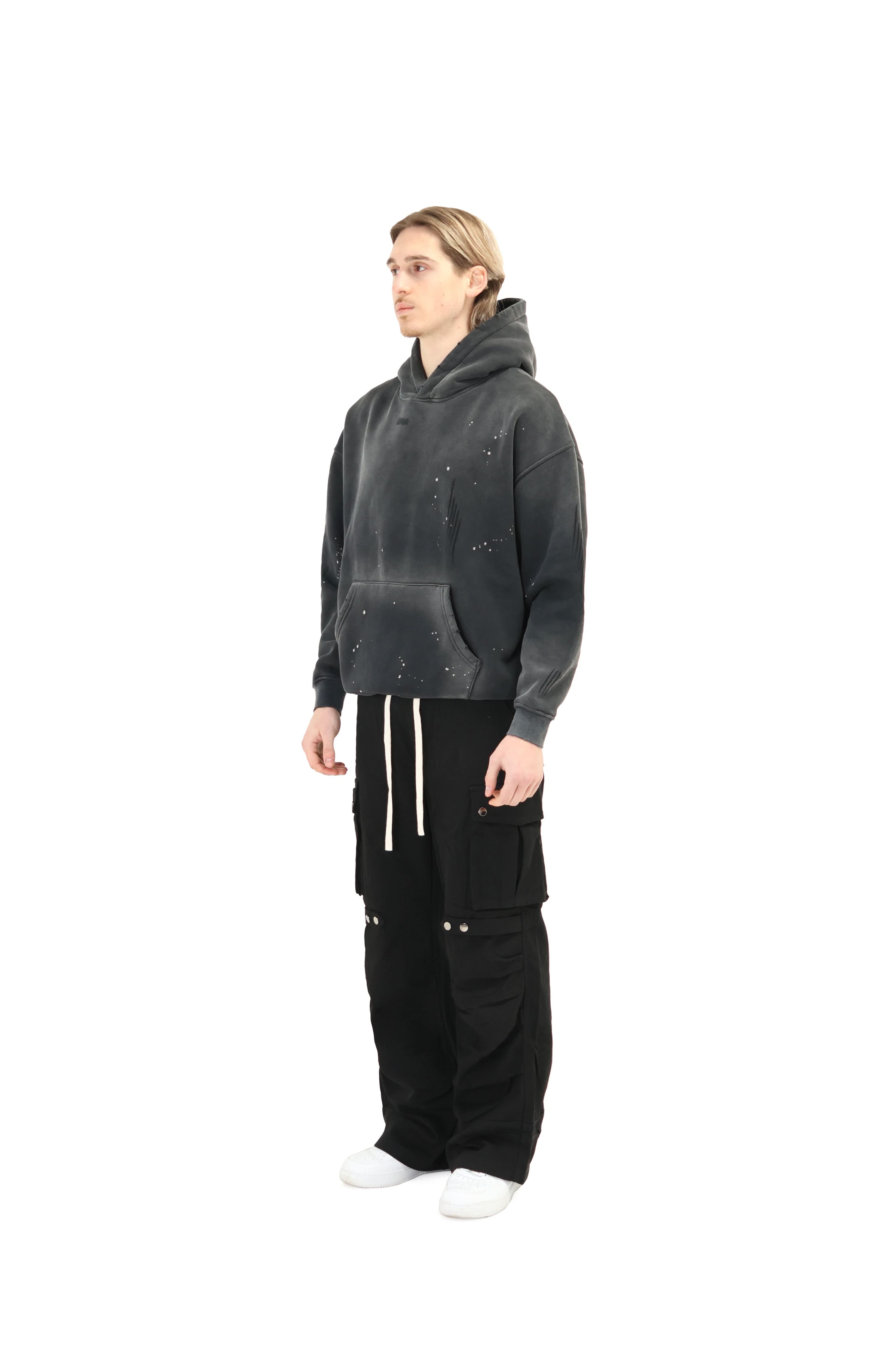 Distressed Oversized Sunfade Splash Hoodie