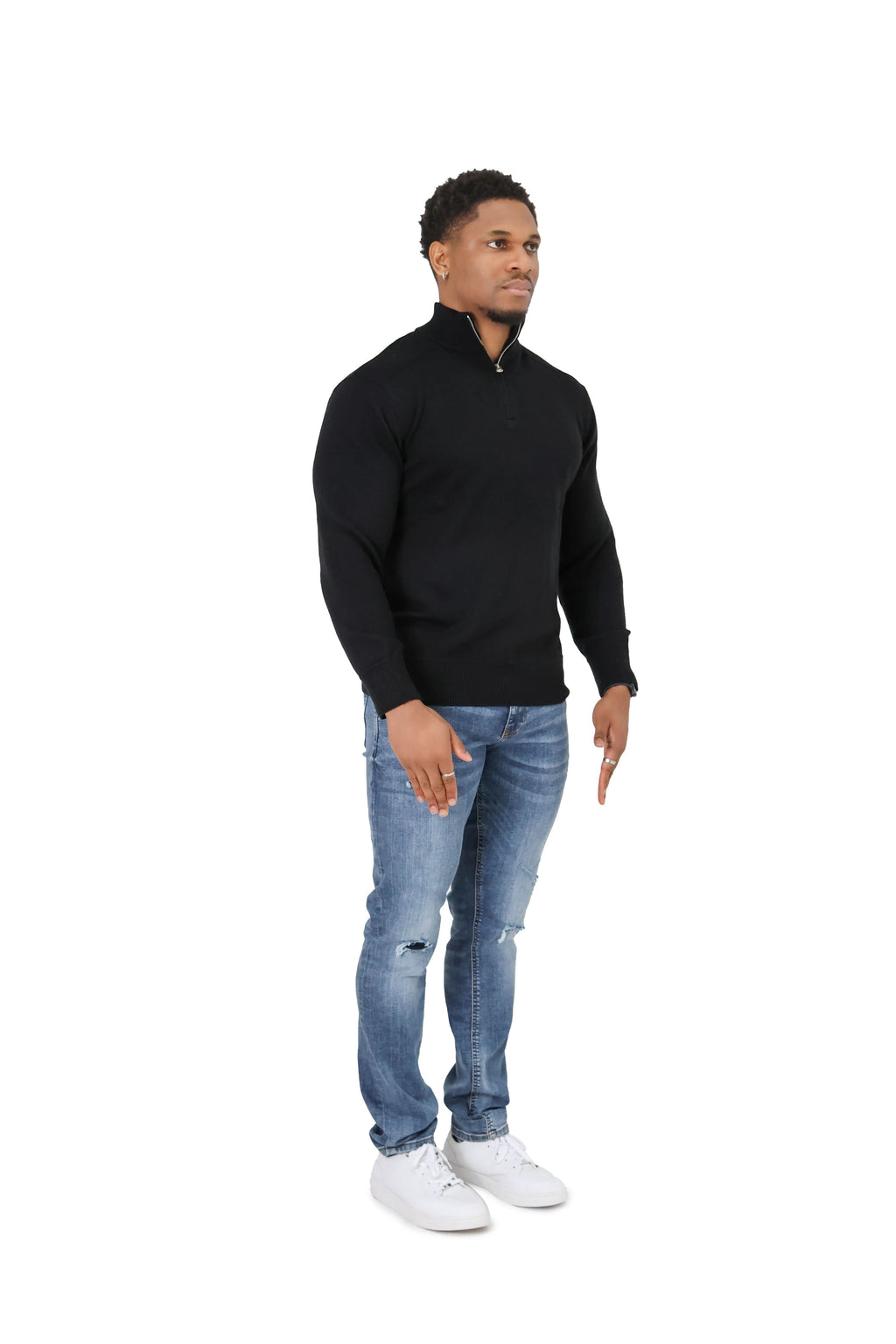 Luxury Silky Wool Knit Quarter Zip