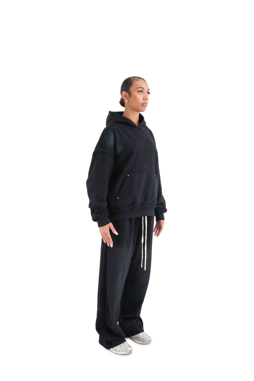 Distressed Acid Wash Stud Hoodies 400GSM