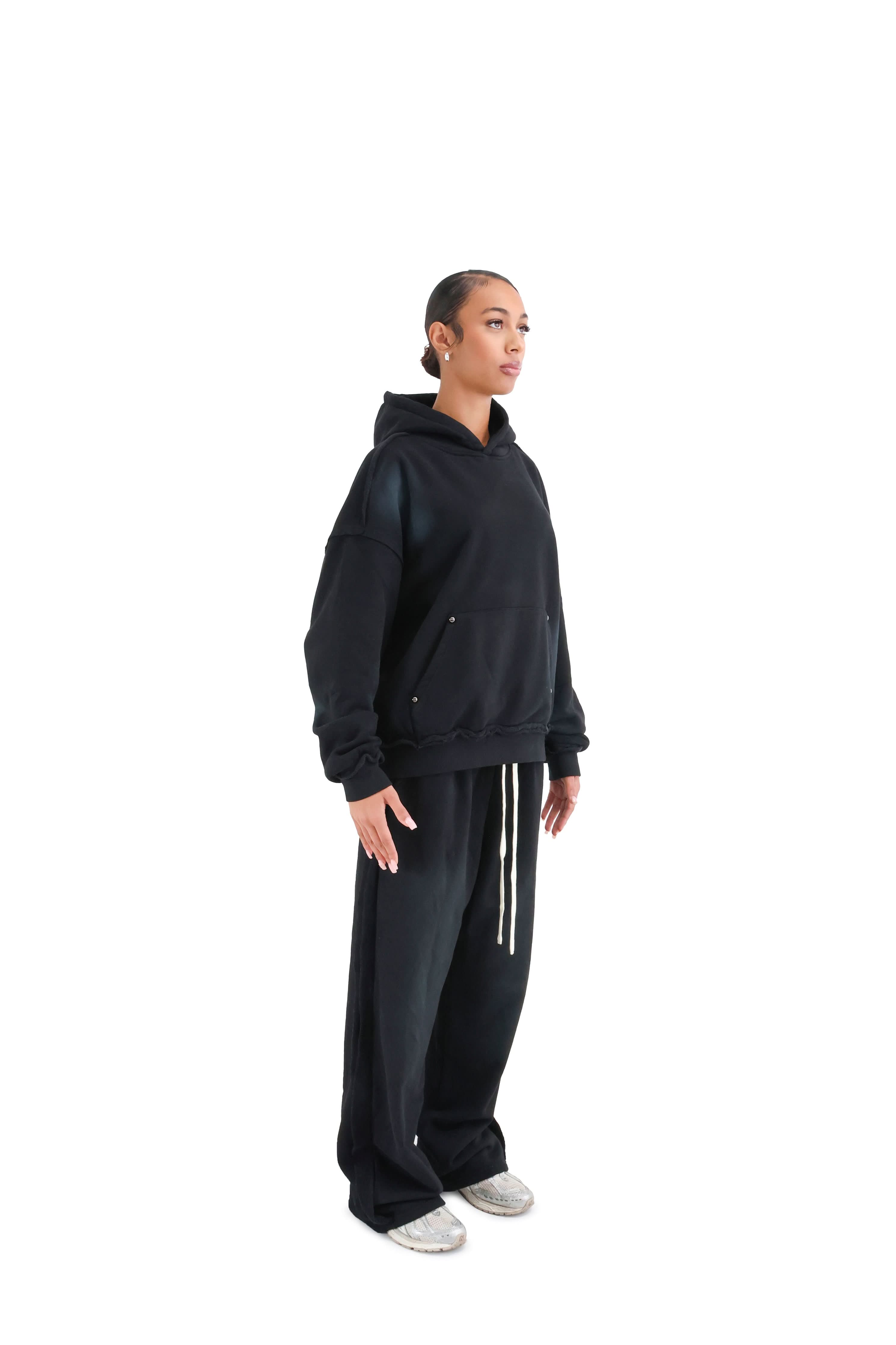 Distressed Acid Wash Stud Hoodies 400GSM