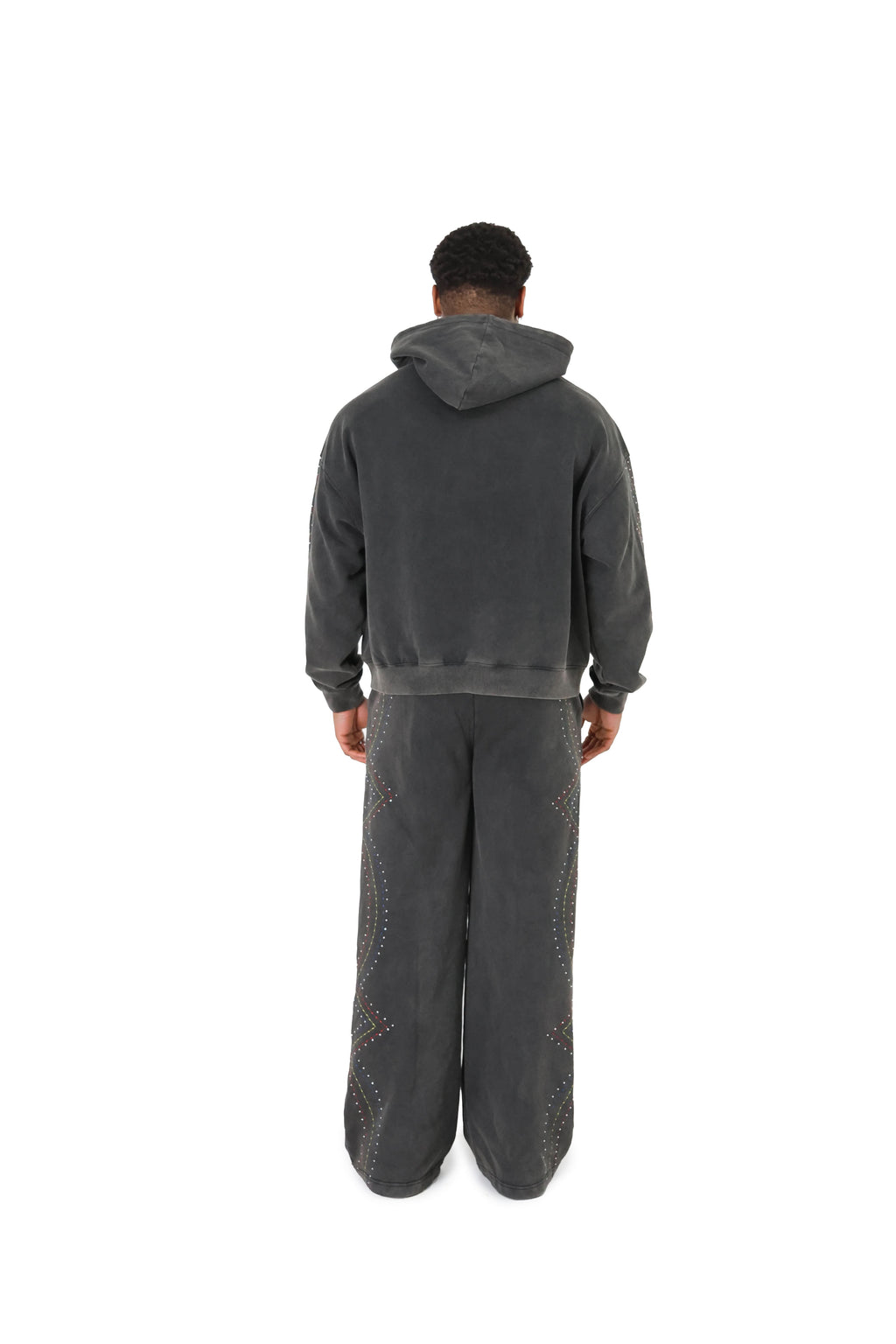 Stonewash Oversized  Rhinestone Joggers