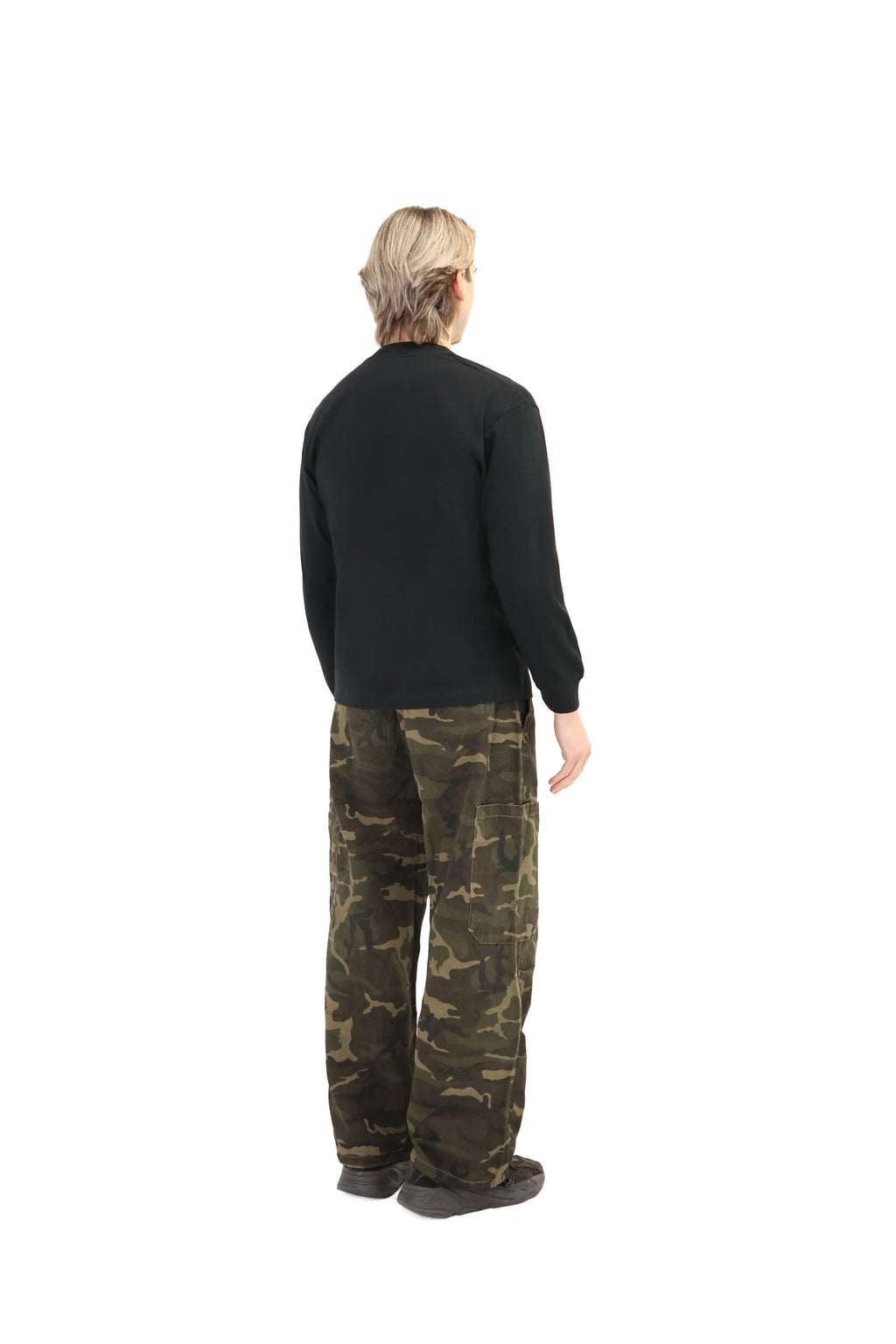 Wide Leg Camo Cargo Trousers