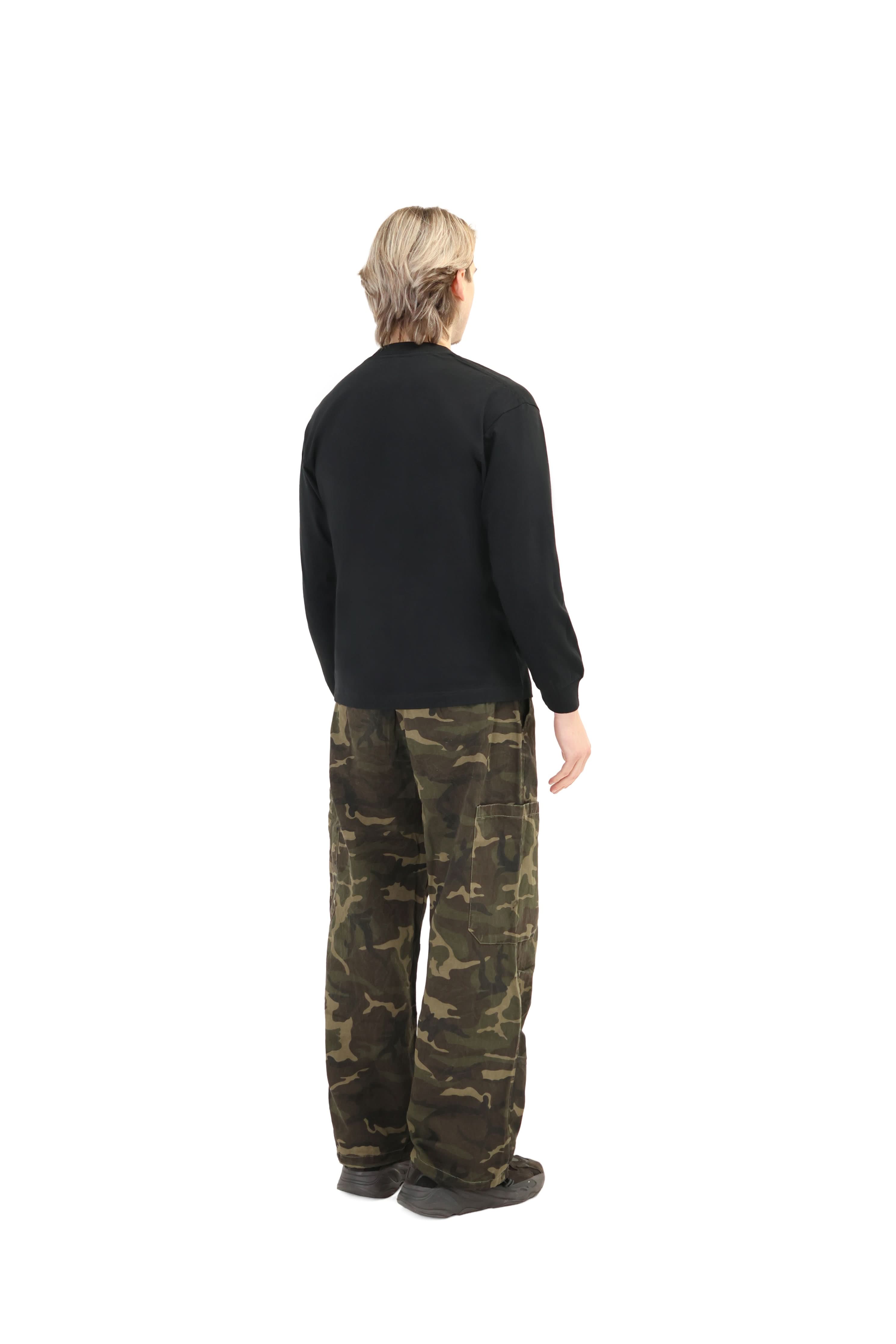 Wide Leg Camo Cargo Trousers