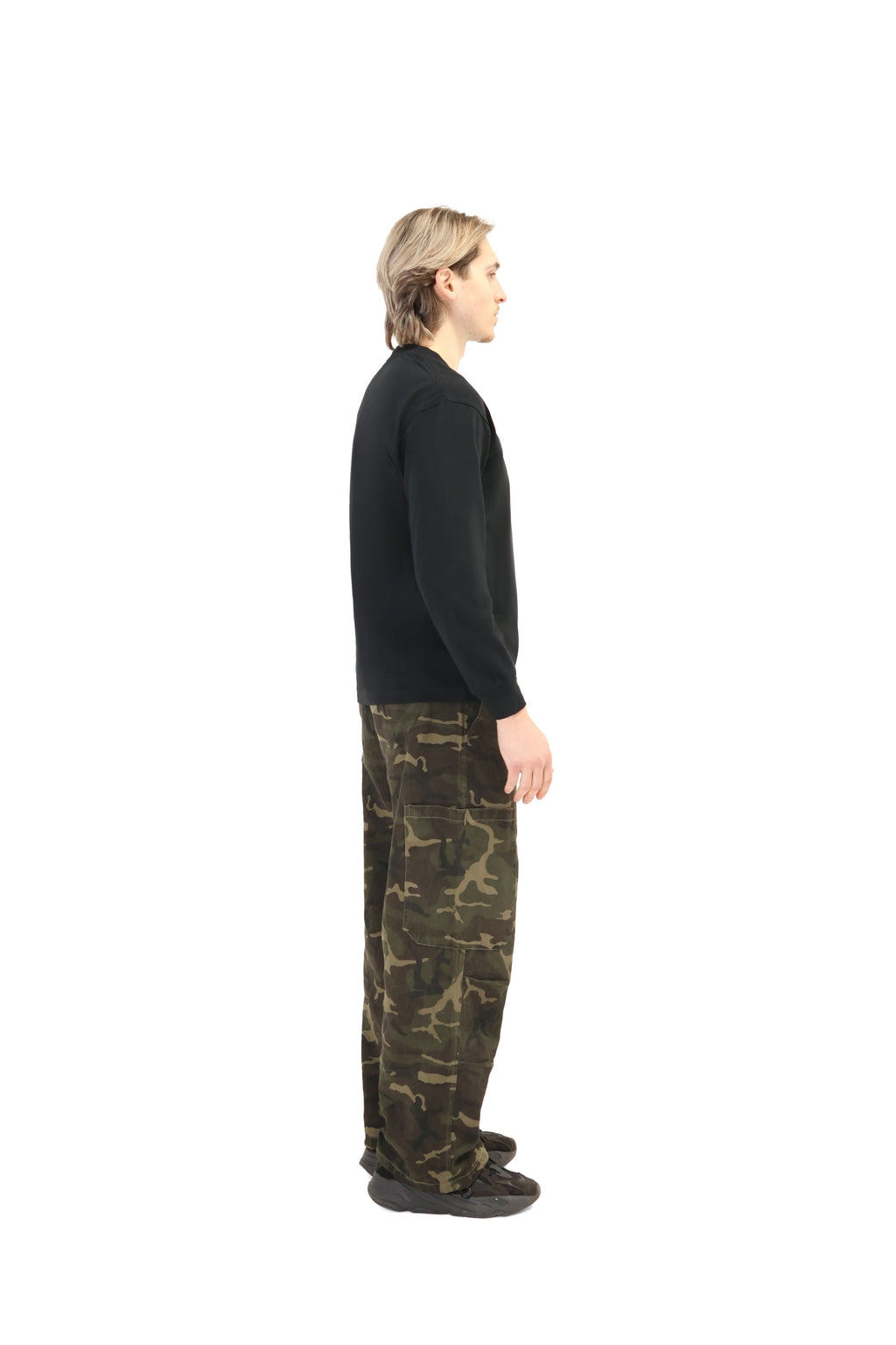 Wide Leg Camo Cargo Trousers