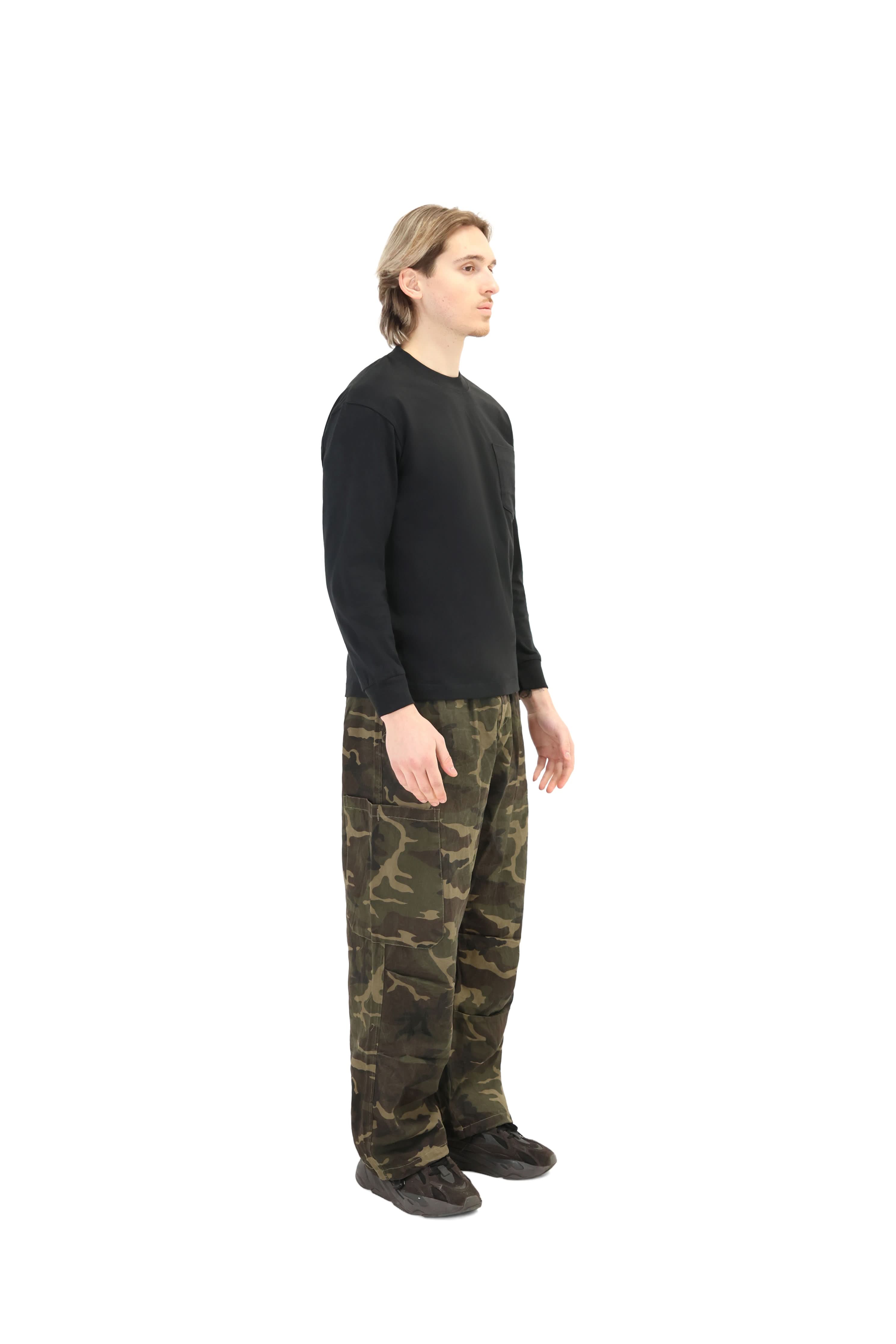 Wide Leg Camo Cargo Trousers