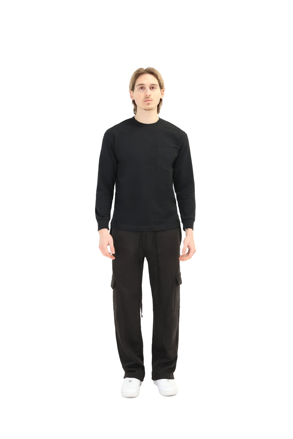 Wide Leg Cargo Joggers with Ankle Zip 330GSM