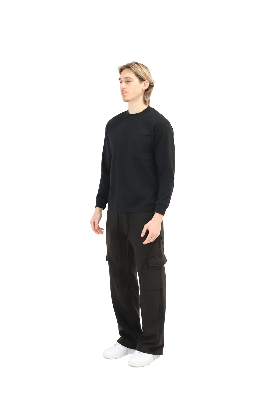 Wide Leg Cargo Joggers with Ankle Zip 330GSM