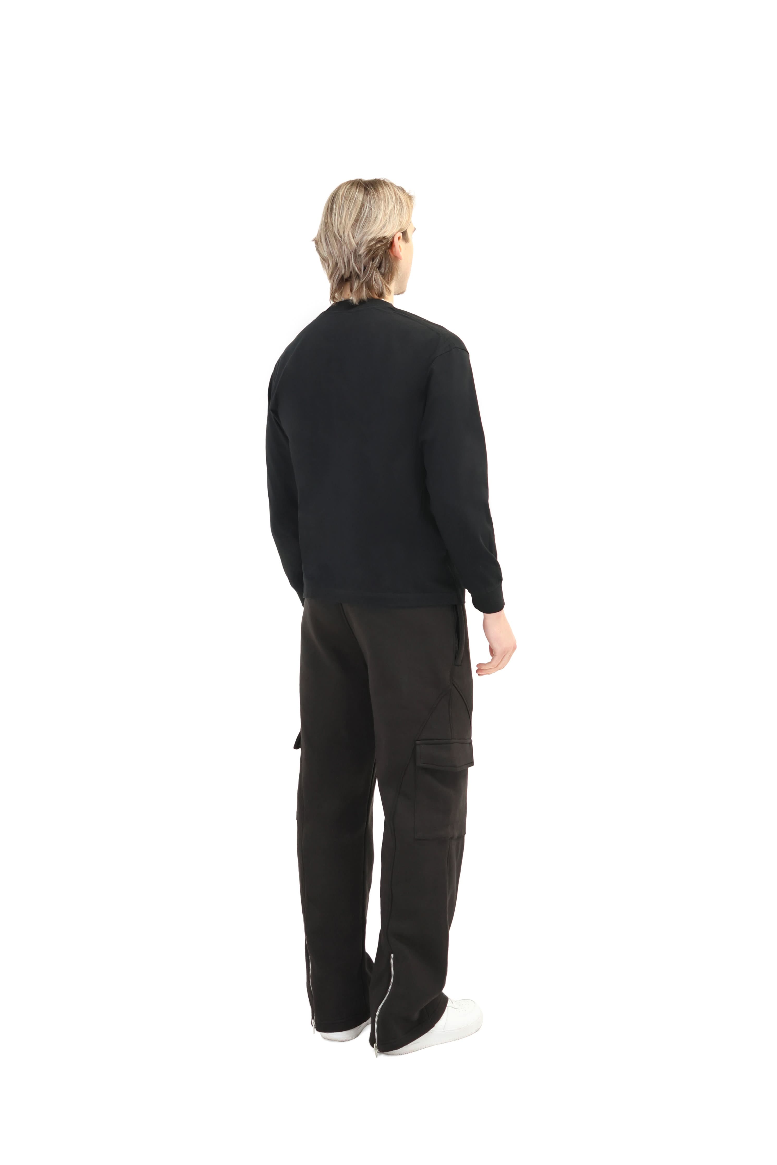 Wide Leg Cargo Joggers with Ankle Zip 330GSM