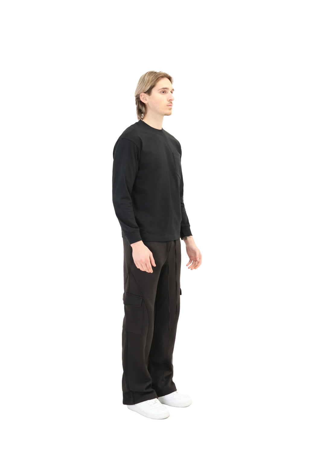 Wide Leg Cargo Joggers with Ankle Zip 330GSM