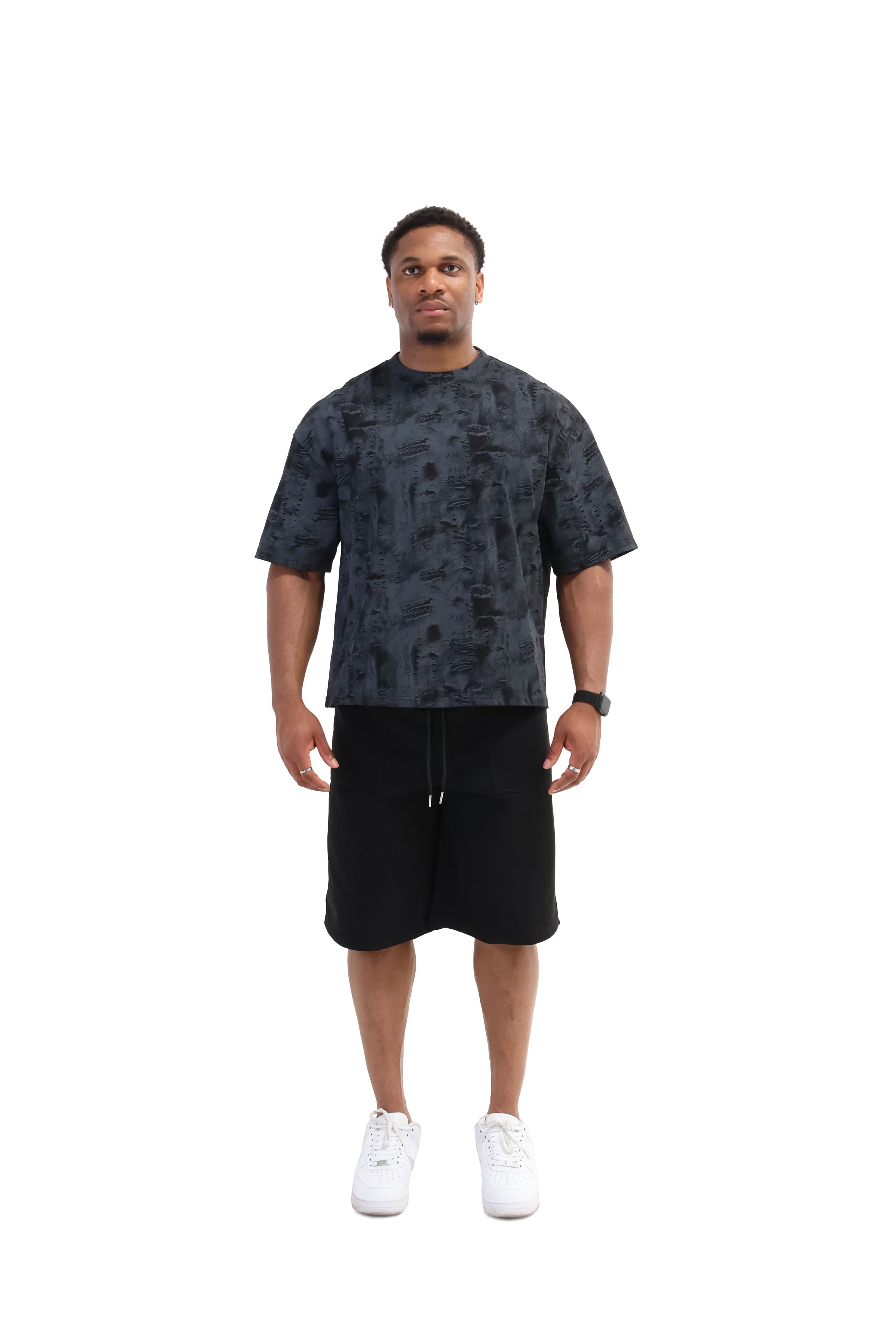 Paint Distressed Oversized T-shirt 260gsm