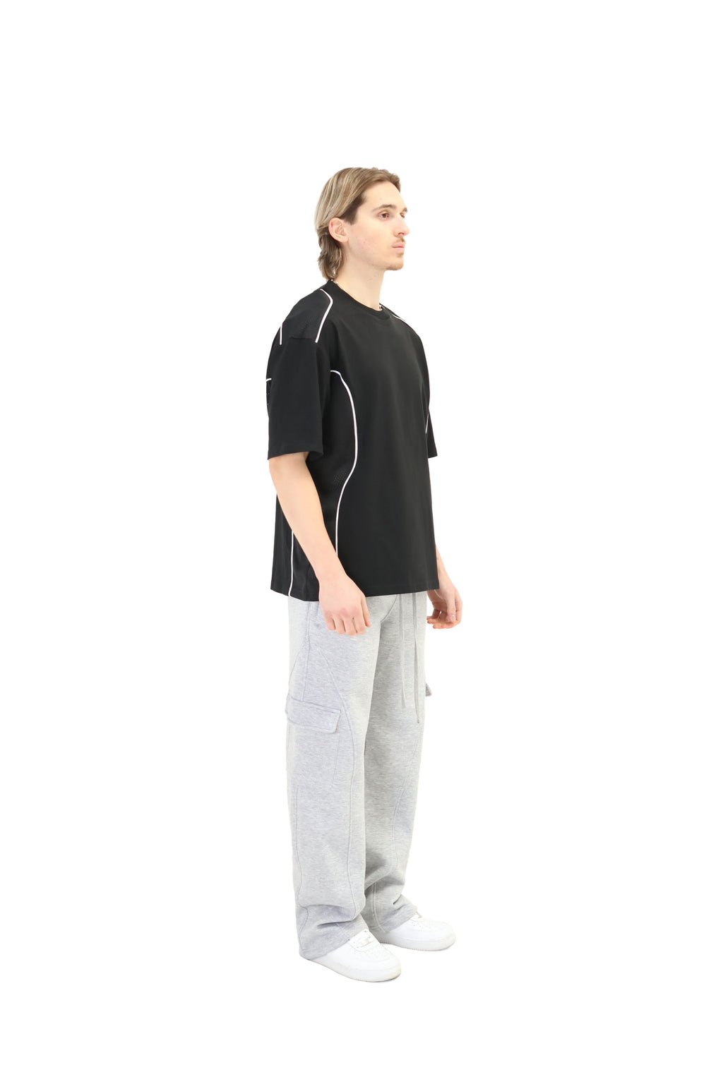 Wide Leg Cargo Joggers with Ankle Zip 330GSM