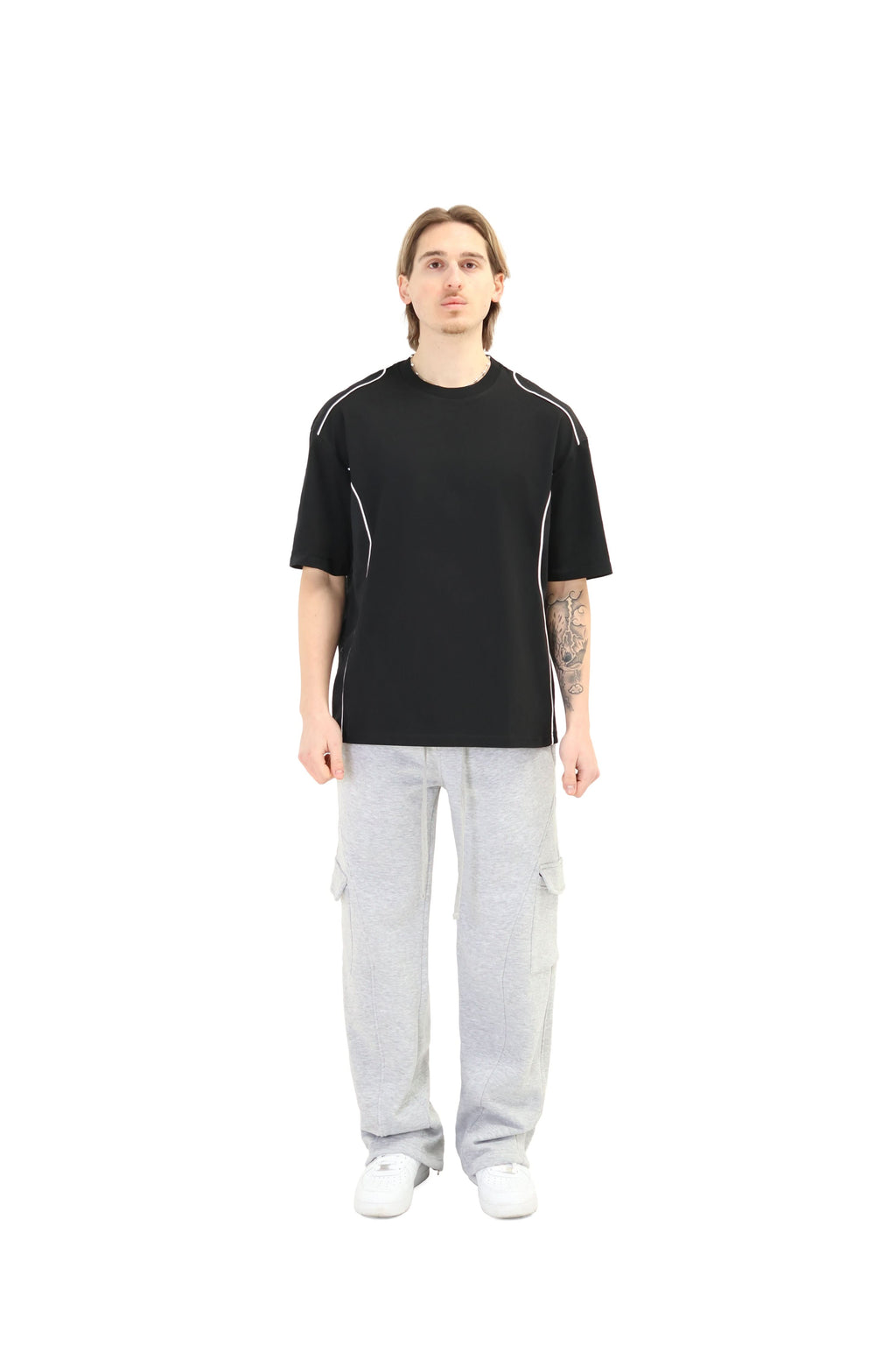 Wide Leg Cargo Joggers with Ankle Zip 330GSM
