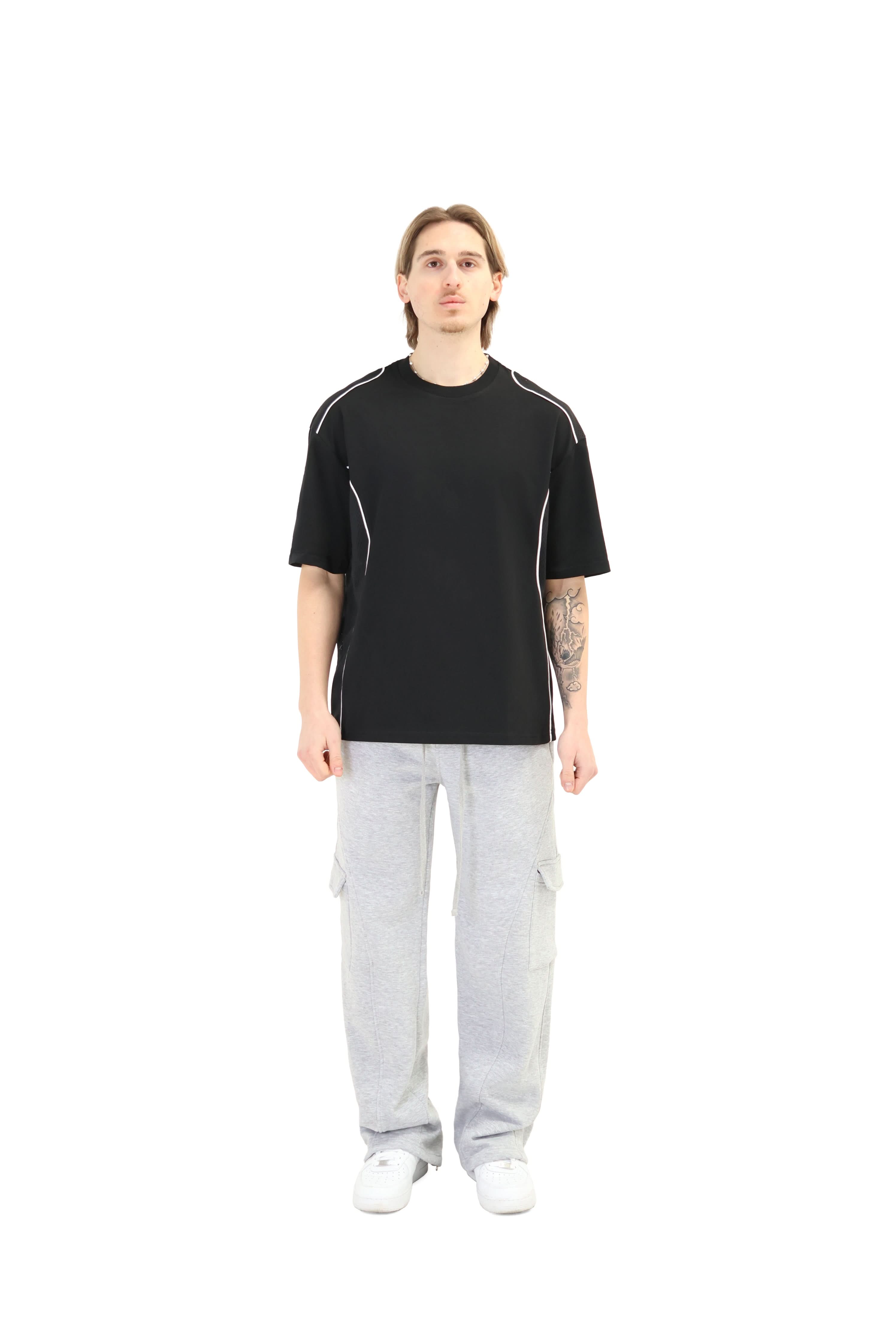 Wide Leg Cargo Joggers with Ankle Zip 330GSM