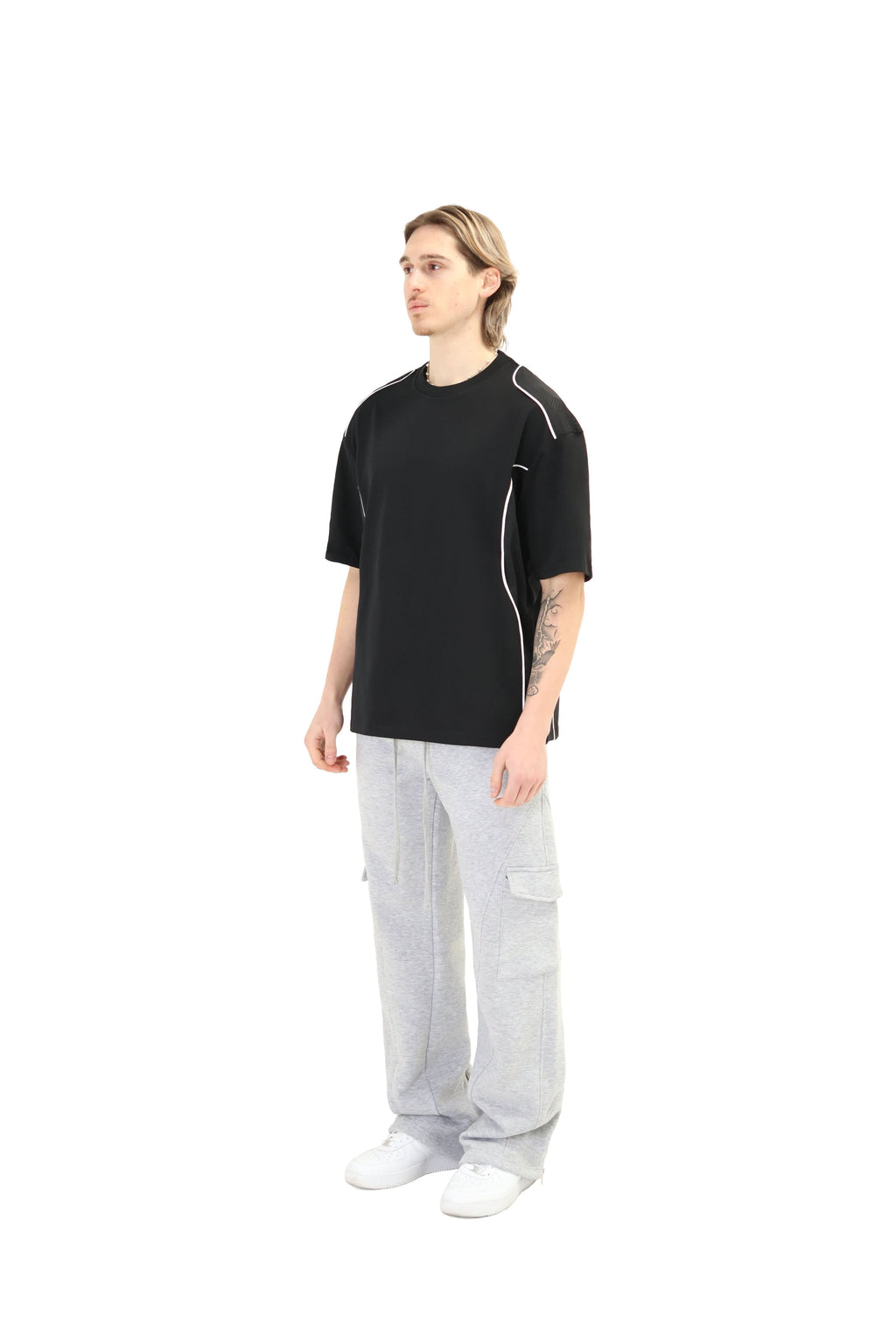 Wide Leg Cargo Joggers with Ankle Zip 330GSM