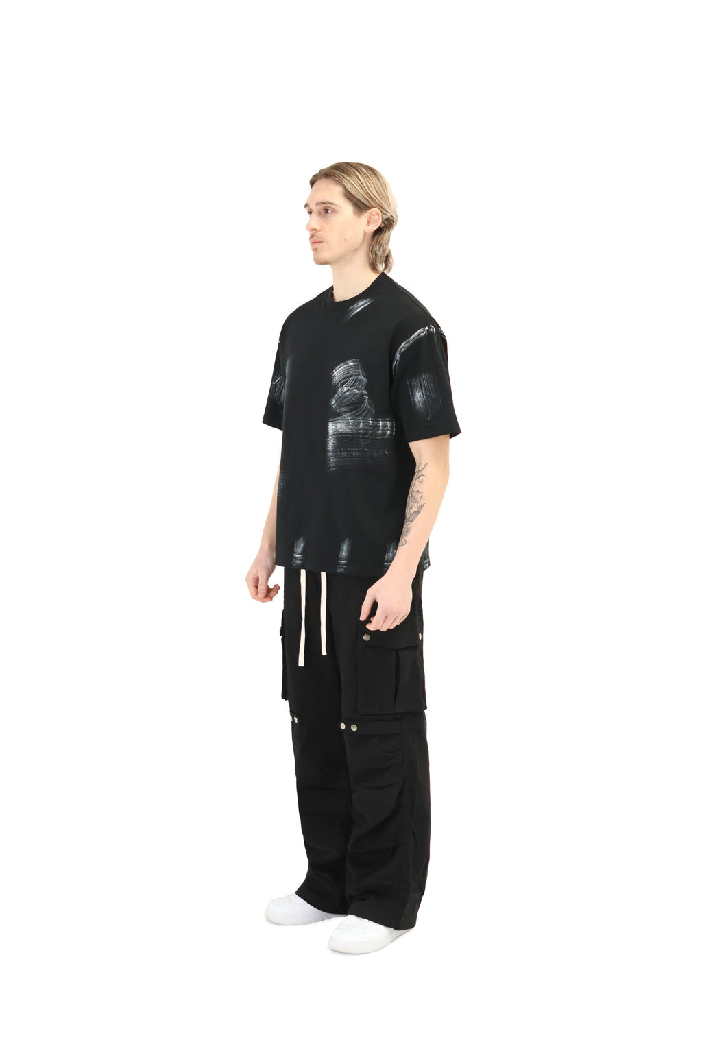 Wide Leg Cargo Button Trousers